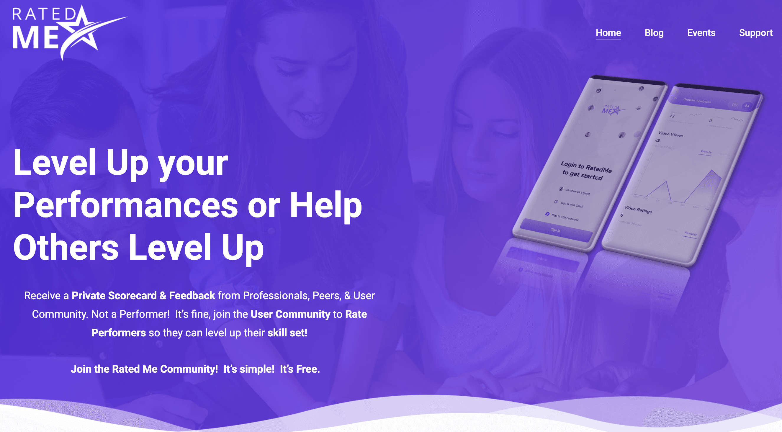 ImRatedMe social profile and ratings interface